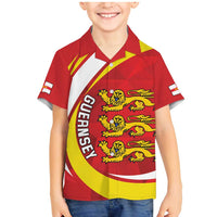 Guernsey Coat Of Arms Family Matching Mermaid Dress and Hawaiian Shirt Sporty Style