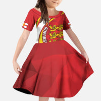 Guernsey Coat Of Arms Family Matching Off The Shoulder Long Sleeve Dress and Hawaiian Shirt Sporty Style