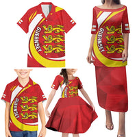 Guernsey Coat Of Arms Family Matching Puletasi and Hawaiian Shirt Sporty Style