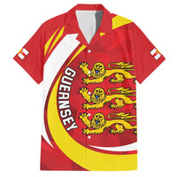 Guernsey Coat Of Arms Family Matching Short Sleeve Bodycon Dress and Hawaiian Shirt Sporty Style