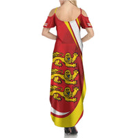 Guernsey Coat Of Arms Family Matching Summer Maxi Dress and Hawaiian Shirt Sporty Style