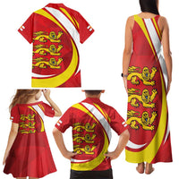 Guernsey Coat Of Arms Family Matching Tank Maxi Dress and Hawaiian Shirt Sporty Style