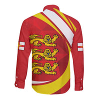Guernsey Coat Of Arms Long Sleeve Button Shirt Sporty Style