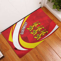 Guernsey Coat Of Arms Rubber Doormat Sporty Style