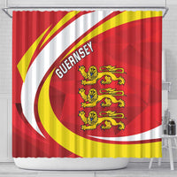 Guernsey Coat Of Arms Shower Curtain Sporty Style