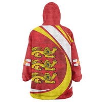 Guernsey Coat Of Arms Wearable Blanket Hoodie Sporty Style