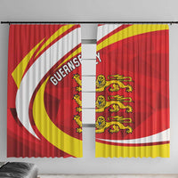 Guernsey Coat Of Arms Window Curtain Sporty Style