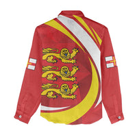Guernsey Coat Of Arms Women Casual Shirt Sporty Style