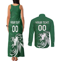 Custom Guernsey Football Couples Matching Tank Maxi Dress and Long Sleeve Button Shirt Go Champions