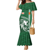 Custom Guernsey Football Family Matching Mermaid Dress and Hawaiian Shirt Go Champions