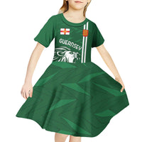 Custom Guernsey Football Kid Short Sleeve Dress Go Champions