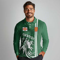 Custom Guernsey Football Long Sleeve Polo Shirt Go Champions