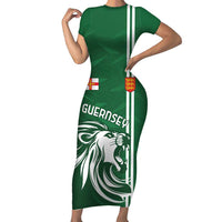 Custom Guernsey Football Short Sleeve Bodycon Dress Go Champions