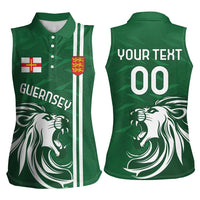 Custom Guernsey Football Women Sleeveless Polo Shirt Go Champions