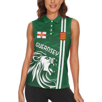 Custom Guernsey Football Women Sleeveless Polo Shirt Go Champions