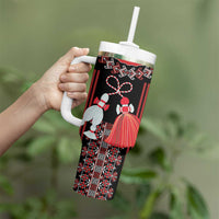 Traditional Spring Martisor Day Tumbler With Handle Romanian Embroidery Patterns