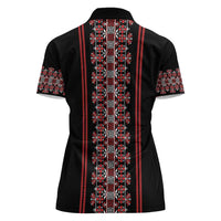 Traditional Spring Martisor Day Women Polo Shirt Romanian Embroidery Patterns