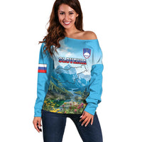 Slovenia Off Shoulder Sweater Mount Triglav With Map