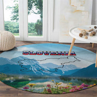 Slovenia Round Carpet Mount Triglav With Map