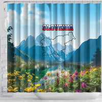 Slovenia Shower Curtain Mount Triglav With Map