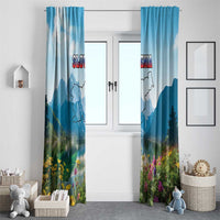 Slovenia Window Curtain Mount Triglav With Map