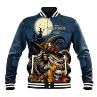 Happy Walpurgis Night Baseball Jacket Skull Witch Spooky Style