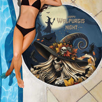 Happy Walpurgis Night Beach Blanket Skull Witch Spooky Style