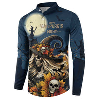 Happy Walpurgis Night Button Sweatshirt Skull Witch Spooky Style