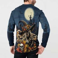 Happy Walpurgis Night Button Sweatshirt Skull Witch Spooky Style