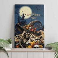 Happy Walpurgis Night Canvas Wall Art Skull Witch Spooky Style