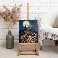 Happy Walpurgis Night Canvas Wall Art Skull Witch Spooky Style