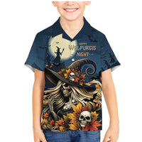 Happy Walpurgis Night Family Matching Mermaid Dress and Hawaiian Shirt Skull Witch Spooky Style