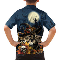 Happy Walpurgis Night Family Matching Off The Shoulder Long Sleeve Dress and Hawaiian Shirt Skull Witch Spooky Style