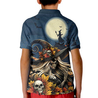 Happy Walpurgis Night Kid Polo Shirt Skull Witch Spooky Style