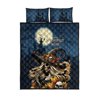 Happy Walpurgis Night Quilt Bed Set Skull Witch Spooky Style