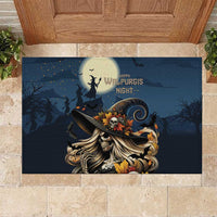 Happy Walpurgis Night Rubber Doormat Skull Witch Spooky Style