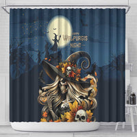 Happy Walpurgis Night Shower Curtain Skull Witch Spooky Style