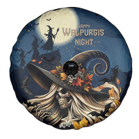 Happy Walpurgis Night Spare Tire Cover Skull Witch Spooky Style