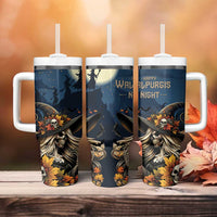 Happy Walpurgis Night Tumbler With Handle Skull Witch Spooky Style