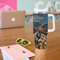 Happy Walpurgis Night Tumbler With Handle Skull Witch Spooky Style