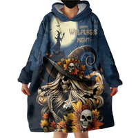 Happy Walpurgis Night Wearable Blanket Hoodie Skull Witch Spooky Style