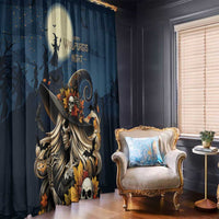 Happy Walpurgis Night Window Curtain Skull Witch Spooky Style