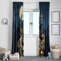 Happy Walpurgis Night Window Curtain Skull Witch Spooky Style