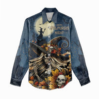 Happy Walpurgis Night Women Casual Shirt Skull Witch Spooky Style