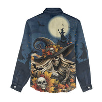 Happy Walpurgis Night Women Casual Shirt Skull Witch Spooky Style