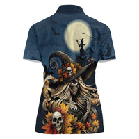 Happy Walpurgis Night Women Polo Shirt Skull Witch Spooky Style