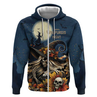 Happy Walpurgis Night Zip Hoodie Skull Witch Spooky Style