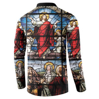 Happy Ascension Day Button Sweatshirt Ascension Of Jesus Christ Stained Glass Windows