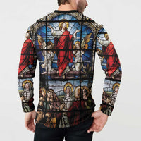 Happy Ascension Day Button Sweatshirt Ascension Of Jesus Christ Stained Glass Windows