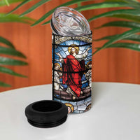 Happy Ascension Day 4 in 1 Can Cooler Tumbler Ascension Of Jesus Christ Stained Glass Windows